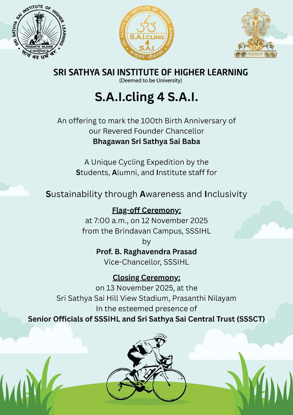 S.A.I.cling 4 S.A.I. — A Centenary Tribute to Bhagawan Sri Sathya Sai Baba | Nov 12, 2025