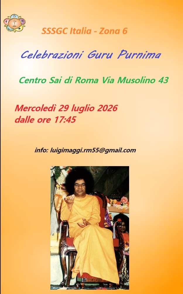 #Italy: Celebrazioni Guru Purnima 2026 – Centro Sri Sathya Sai di Roma